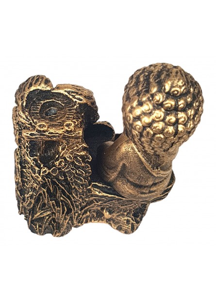 Incensário Cascata Buda Dourado (11 cm) - Resina