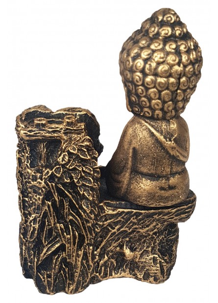 Incensário Cascata Buda Dourado (11 cm)