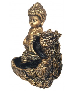 Incensário Cascata Buda Dourado (11 cm) - Resina