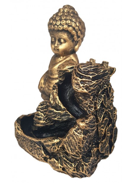 Incensário Cascata Buda Dourado (11 cm)