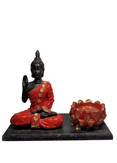Incensário Buda Imperial (12cm) Vermelho
