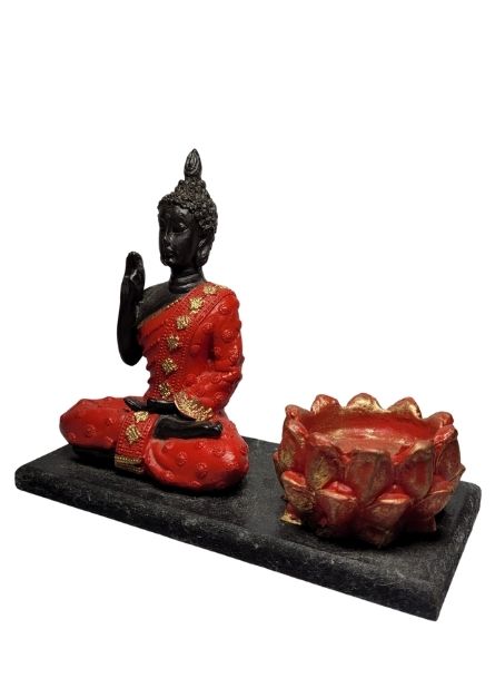Incensário Buda Imperial (12cm) Vermelho