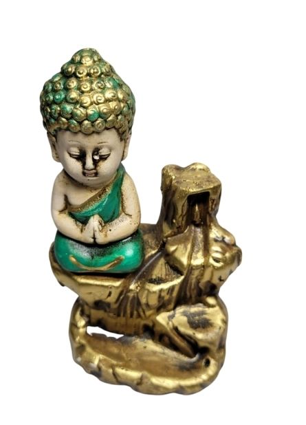 Incensário Cascata Buda Verde (11cm)
