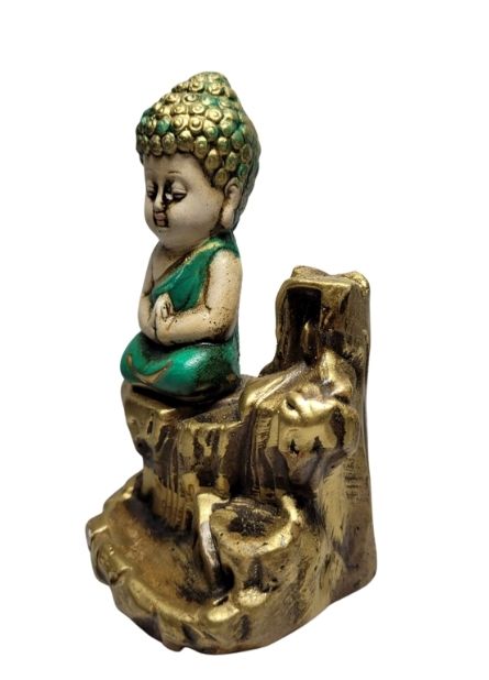 Incensário Cascata Buda Verde (11cm)