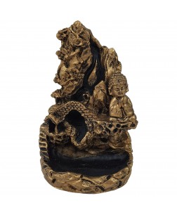 Incensário Cascata Buda Dourado (15 cm)