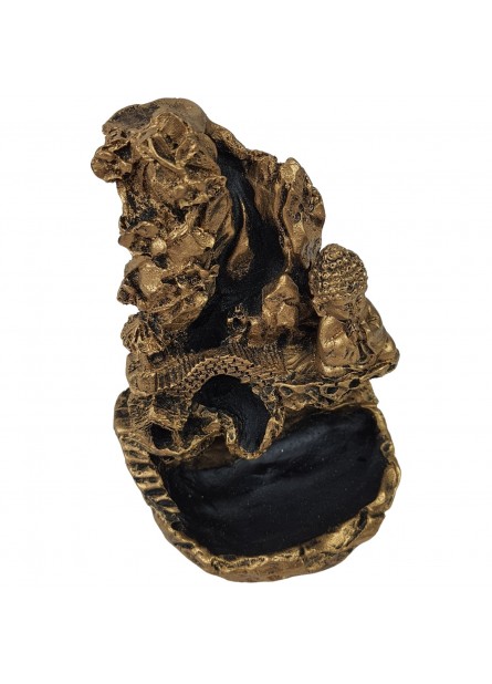 Incensário Cascata Buda Dourado (15 cm)