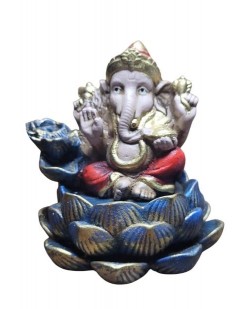 Incensário Cascata Ganesha Azul (10cm) 