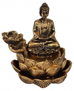 Incensário Cascata Flor de Lotus Buda Hindu