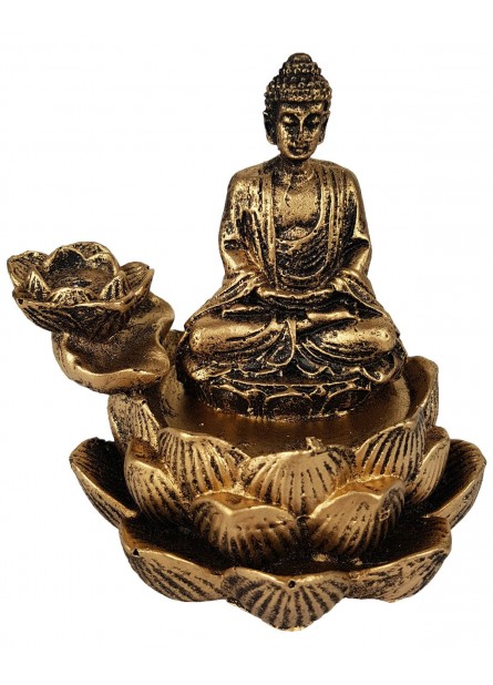 Incensário Cascata Flor de Lotus Buda Hindu