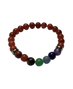 Pulseira 7 Chakras - Pedra Cornalina