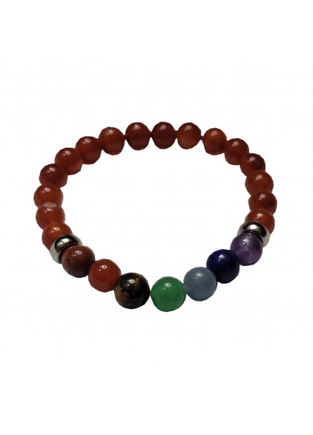 Pulseira 7 Chakras - Pedra Cornalina