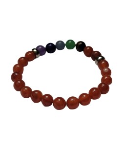 Pulseira 7 Chakras - Pedra Cornalina