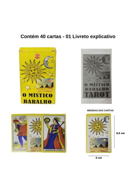 O Místico Baralho Tarot - 40 Cartas + Livreto