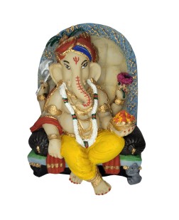 Ganesha na Poltrona Colorida (19 cm)