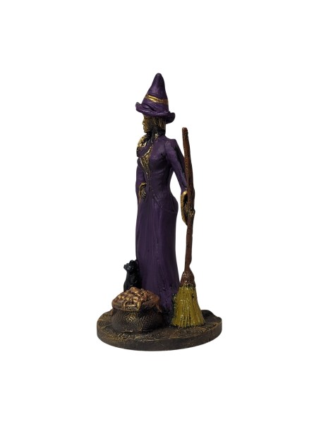 Bruxa com Vassoura (22 cm) - Resina