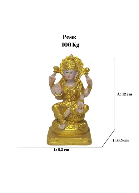 Deusa Lakshmi (12cm) - Dourada