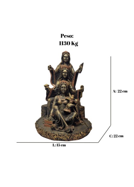 Deusa Triplice Sentada (22cm) - Resina