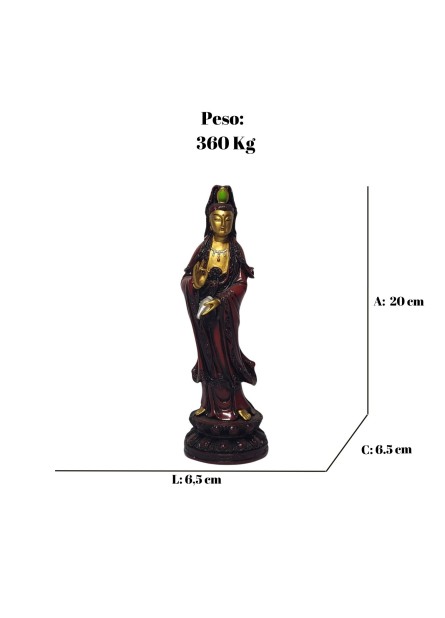 Kuan Yin com Água da Vida (20cm)