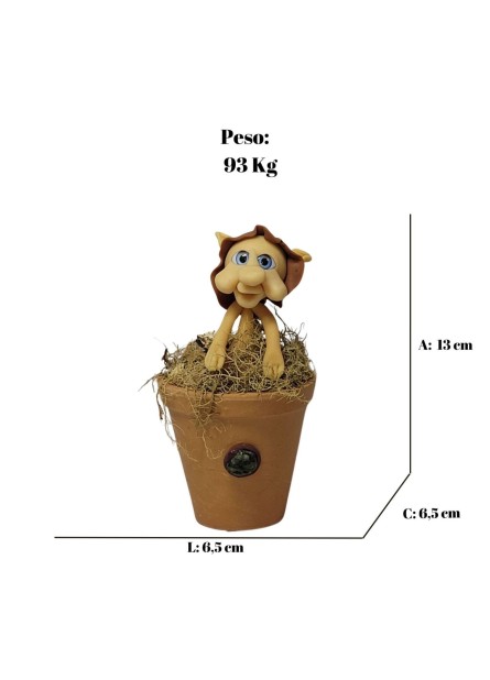 Duende no Vaso - Marrom
