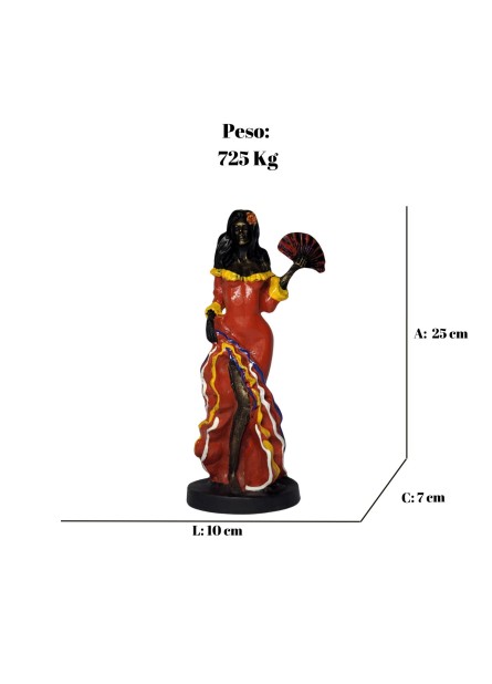 Pomba Gira - Leque - Vermelha (25cm)