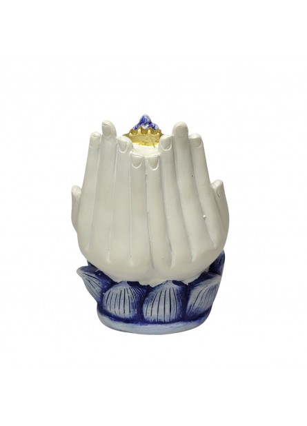 Incensário Ganesha na Mão - Branco/Azul (11cm)