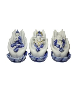Trio de Incensários Budas e Ganesha (11cm)
