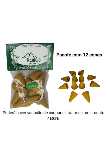 Incenso Cone Cascata Vanilla - Kailas
