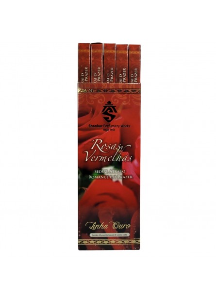 Incenso Rosas Vermelhas - Shankar - Caixinha com 08 Varetas
