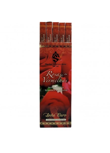 Incenso Rosas Vermelhas - Shankar - Caixinha com 08 Varetas